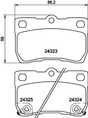 Bremsbelagsatz, Scheibenbremse HELLA 8DB 355 006-971 Bild Bremsbelagsatz, Scheibenbremse HELLA 8DB 355 006-971