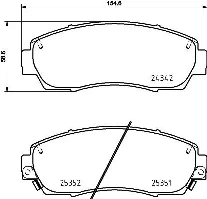 Bremsbelagsatz, Scheibenbremse HELLA 8DB 355 019-761 Bild Bremsbelagsatz, Scheibenbremse HELLA 8DB 355 019-761