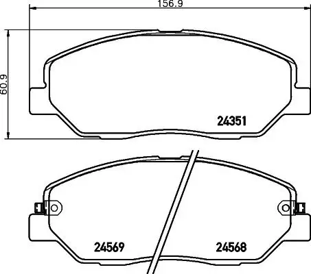 Bremsbelagsatz, Scheibenbremse HELLA 8DB 355 012-371 Bild Bremsbelagsatz, Scheibenbremse HELLA 8DB 355 012-371
