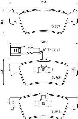 Bremsbelagsatz, Scheibenbremse Hinterachse HELLA 8DB 355 025-761 Bild Bremsbelagsatz, Scheibenbremse Hinterachse HELLA 8DB 355 025-761