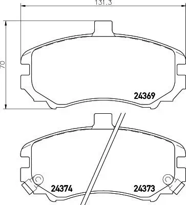 Bremsbelagsatz, Scheibenbremse HELLA 8DB 355 012-471 Bild Bremsbelagsatz, Scheibenbremse HELLA 8DB 355 012-471