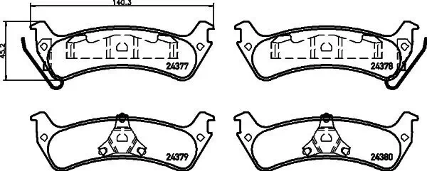 Bremsbelagsatz, Scheibenbremse HELLA 8DB 355 012-491