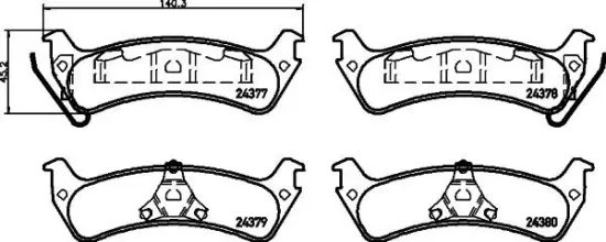 Bremsbelagsatz, Scheibenbremse HELLA 8DB 355 012-491 Bild Bremsbelagsatz, Scheibenbremse HELLA 8DB 355 012-491