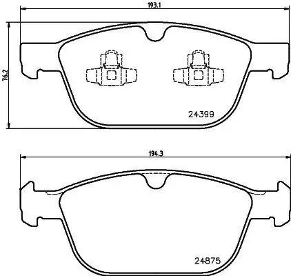 Bremsbelagsatz, Scheibenbremse HELLA 8DB 355 014-541 Bild Bremsbelagsatz, Scheibenbremse HELLA 8DB 355 014-541