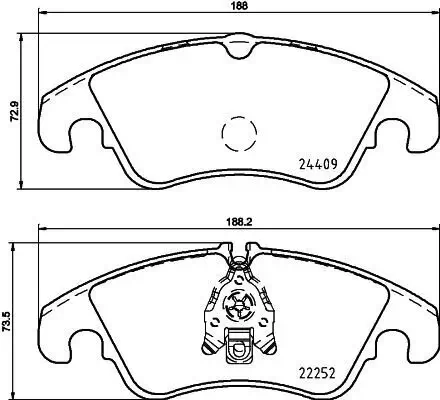 Bremsbelagsatz, Scheibenbremse HELLA 8DB 355 023-221 Bild Bremsbelagsatz, Scheibenbremse HELLA 8DB 355 023-221