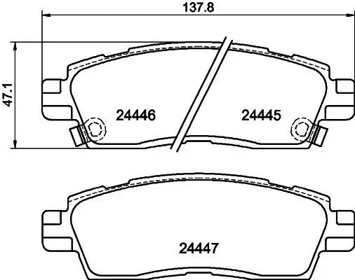 Bremsbelagsatz, Scheibenbremse HELLA 8DB 355 012-821 Bild Bremsbelagsatz, Scheibenbremse HELLA 8DB 355 012-821
