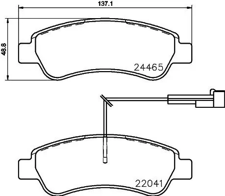 Bremsbelagsatz, Scheibenbremse HELLA 8DB 355 021-901