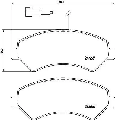 Bremsbelagsatz, Scheibenbremse HELLA 8DB 355 021-281 Bild Bremsbelagsatz, Scheibenbremse HELLA 8DB 355 021-281