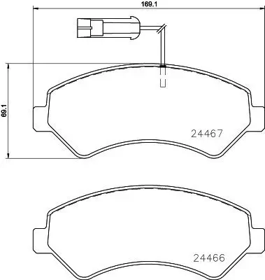 Bremsbelagsatz, Scheibenbremse HELLA 8DB 355 023-011