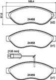 Bremsbelagsatz, Scheibenbremse HELLA 8DB 355 044-451