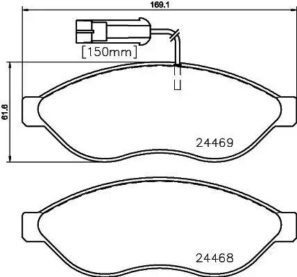 Bremsbelagsatz, Scheibenbremse HELLA 8DB 355 020-661