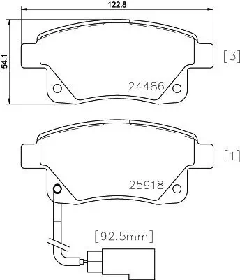 Bremsbelagsatz, Scheibenbremse HELLA 8DB 355 012-781