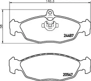 Bremsbelagsatz, Scheibenbremse HELLA 8DB 355 013-031