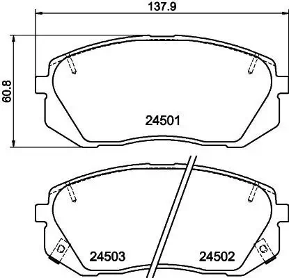 Bremsbelagsatz, Scheibenbremse HELLA 8DB 355 012-961 Bild Bremsbelagsatz, Scheibenbremse HELLA 8DB 355 012-961