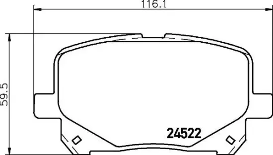 Bremsbelagsatz, Scheibenbremse Vorderachse HELLA 8DB 355 013-161 Bild Bremsbelagsatz, Scheibenbremse Vorderachse HELLA 8DB 355 013-161