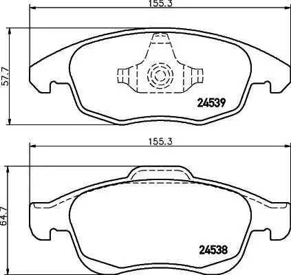 Bremsbelagsatz, Scheibenbremse HELLA 8DB 355 013-341 Bild Bremsbelagsatz, Scheibenbremse HELLA 8DB 355 013-341