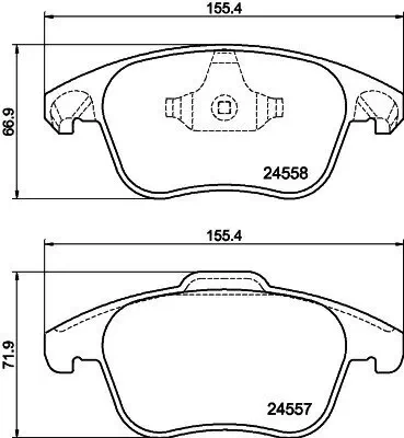 Bremsbelagsatz, Scheibenbremse HELLA 8DB 355 015-561 Bild Bremsbelagsatz, Scheibenbremse HELLA 8DB 355 015-561