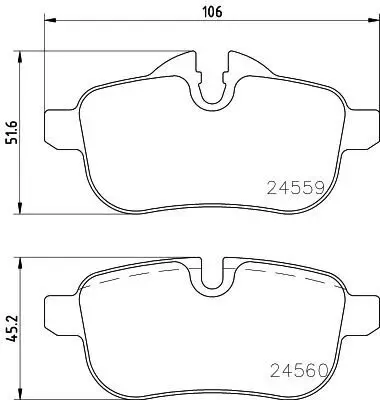 Bremsbelagsatz, Scheibenbremse HELLA 8DB 355 014-621 Bild Bremsbelagsatz, Scheibenbremse HELLA 8DB 355 014-621