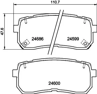 Bremsbelagsatz, Scheibenbremse HELLA 8DB 355 023-231 Bild Bremsbelagsatz, Scheibenbremse HELLA 8DB 355 023-231