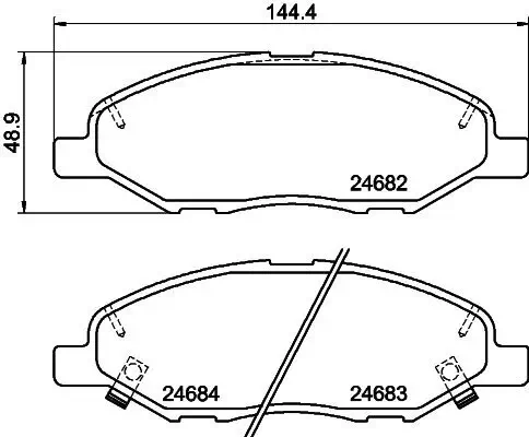 Bremsbelagsatz, Scheibenbremse HELLA 8DB 355 014-371 Bild Bremsbelagsatz, Scheibenbremse HELLA 8DB 355 014-371
