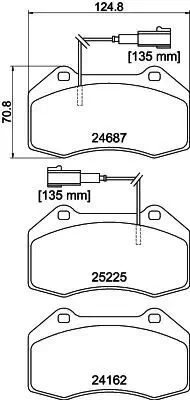 Bremsbelagsatz, Scheibenbremse HELLA 8DB 355 016-141 Bild Bremsbelagsatz, Scheibenbremse HELLA 8DB 355 016-141