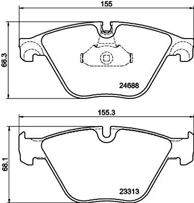 Bremsbelagsatz, Scheibenbremse HELLA 8DB 355 015-261 Bild Bremsbelagsatz, Scheibenbremse HELLA 8DB 355 015-261