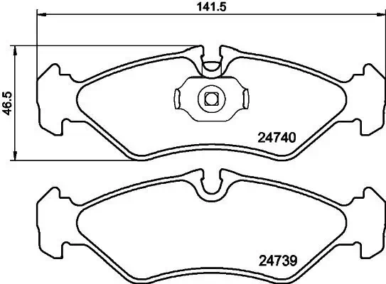 Bremsbelagsatz, Scheibenbremse HELLA 8DB 355 014-421 Bild Bremsbelagsatz, Scheibenbremse HELLA 8DB 355 014-421