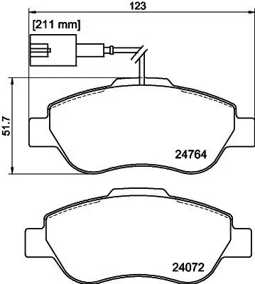 Bremsbelagsatz, Scheibenbremse HELLA 8DB 355 019-921