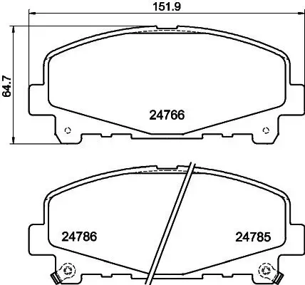 Bremsbelagsatz, Scheibenbremse Vorderachse HELLA 8DB 355 013-881 Bild Bremsbelagsatz, Scheibenbremse Vorderachse HELLA 8DB 355 013-881