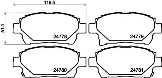 Bremsbelagsatz, Scheibenbremse HELLA 8DB 355 014-601 Bild Bremsbelagsatz, Scheibenbremse HELLA 8DB 355 014-601