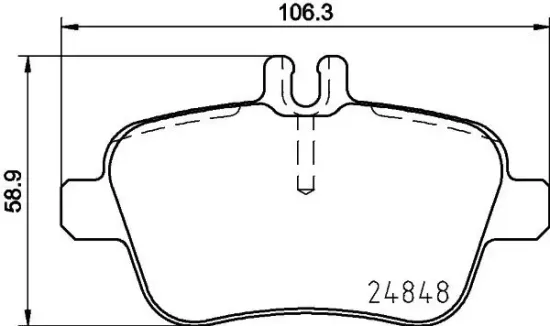 Bremsbelagsatz, Scheibenbremse Hinterachse HELLA 8DB 355 019-641 Bild Bremsbelagsatz, Scheibenbremse Hinterachse HELLA 8DB 355 019-641