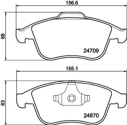 Bremsbelagsatz, Scheibenbremse HELLA 8DB 355 014-801