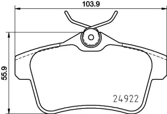 Bremsbelagsatz, Scheibenbremse HELLA 8DB 355 031-811 Bild Bremsbelagsatz, Scheibenbremse HELLA 8DB 355 031-811