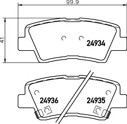 Bremsbelagsatz, Scheibenbremse HELLA 8DB 355 014-571 Bild Bremsbelagsatz, Scheibenbremse HELLA 8DB 355 014-571