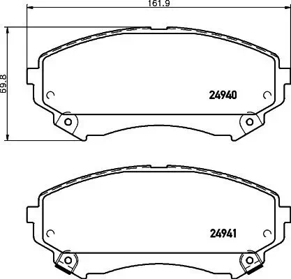 Bremsbelagsatz, Scheibenbremse HELLA 8DB 355 015-141 Bild Bremsbelagsatz, Scheibenbremse HELLA 8DB 355 015-141