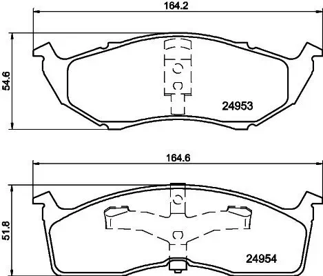 Bremsbelagsatz, Scheibenbremse Vorderachse HELLA 8DB 355 014-971 Bild Bremsbelagsatz, Scheibenbremse Vorderachse HELLA 8DB 355 014-971