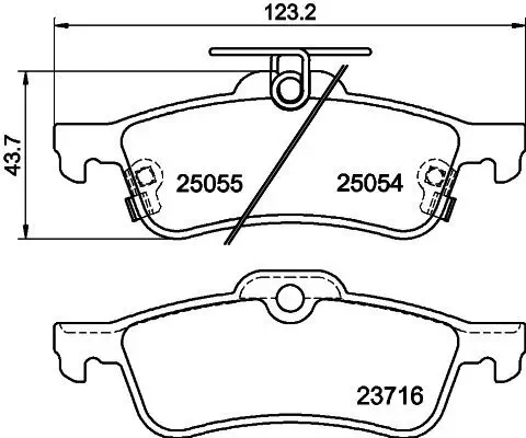 Bremsbelagsatz, Scheibenbremse HELLA 8DB 355 020-501 Bild Bremsbelagsatz, Scheibenbremse HELLA 8DB 355 020-501
