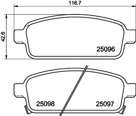 Bremsbelagsatz, Scheibenbremse HELLA 8DB 355 024-861 Bild Bremsbelagsatz, Scheibenbremse HELLA 8DB 355 024-861