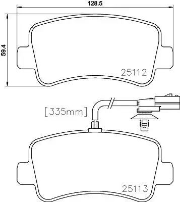 Bremsbelagsatz, Scheibenbremse HELLA 8DB 355 015-301