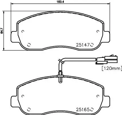 Bremsbelagsatz, Scheibenbremse HELLA 8DB 355 015-291