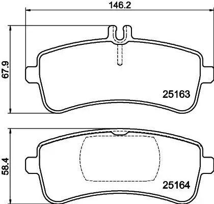 Bremsbelagsatz, Scheibenbremse HELLA 8DB 355 025-241 Bild Bremsbelagsatz, Scheibenbremse HELLA 8DB 355 025-241