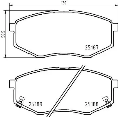 Bremsbelagsatz, Scheibenbremse HELLA 8DB 355 037-981 Bild Bremsbelagsatz, Scheibenbremse HELLA 8DB 355 037-981