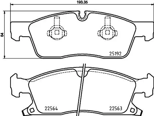 Bremsbelagsatz, Scheibenbremse Vorderachse HELLA 8DB 355 025-541 Bild Bremsbelagsatz, Scheibenbremse Vorderachse HELLA 8DB 355 025-541
