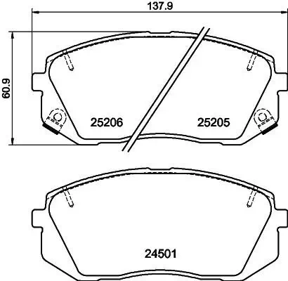 Bremsbelagsatz, Scheibenbremse HELLA 8DB 355 015-841