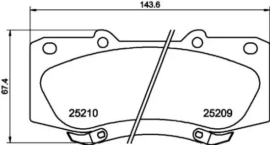 Bremsbelagsatz, Scheibenbremse HELLA 8DB 355 015-821 Bild Bremsbelagsatz, Scheibenbremse HELLA 8DB 355 015-821