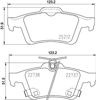 Bremsbelagsatz, Scheibenbremse HELLA 8DB 355 037-661 Bild Bremsbelagsatz, Scheibenbremse HELLA 8DB 355 037-661