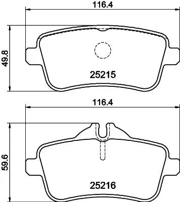 Bremsbelagsatz, Scheibenbremse HELLA 8DB 355 019-841 Bild Bremsbelagsatz, Scheibenbremse HELLA 8DB 355 019-841