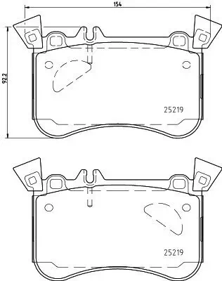 Bremsbelagsatz, Scheibenbremse Vorderachse HELLA 8DB 355 021-771 Bild Bremsbelagsatz, Scheibenbremse Vorderachse HELLA 8DB 355 021-771