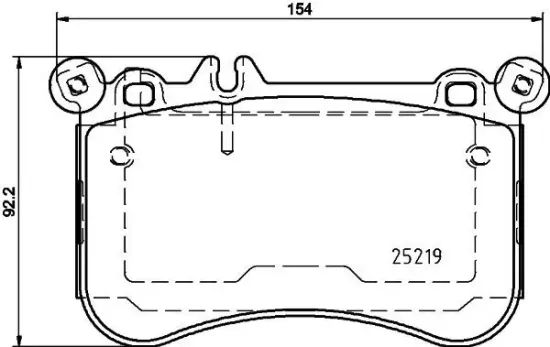 Bremsbelagsatz, Scheibenbremse Vorderachse HELLA 8DB 355 019-671 Bild Bremsbelagsatz, Scheibenbremse Vorderachse HELLA 8DB 355 019-671