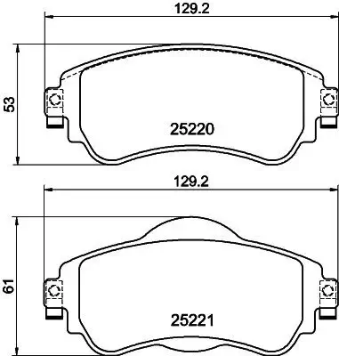 Bremsbelagsatz, Scheibenbremse HELLA 8DB 355 015-931